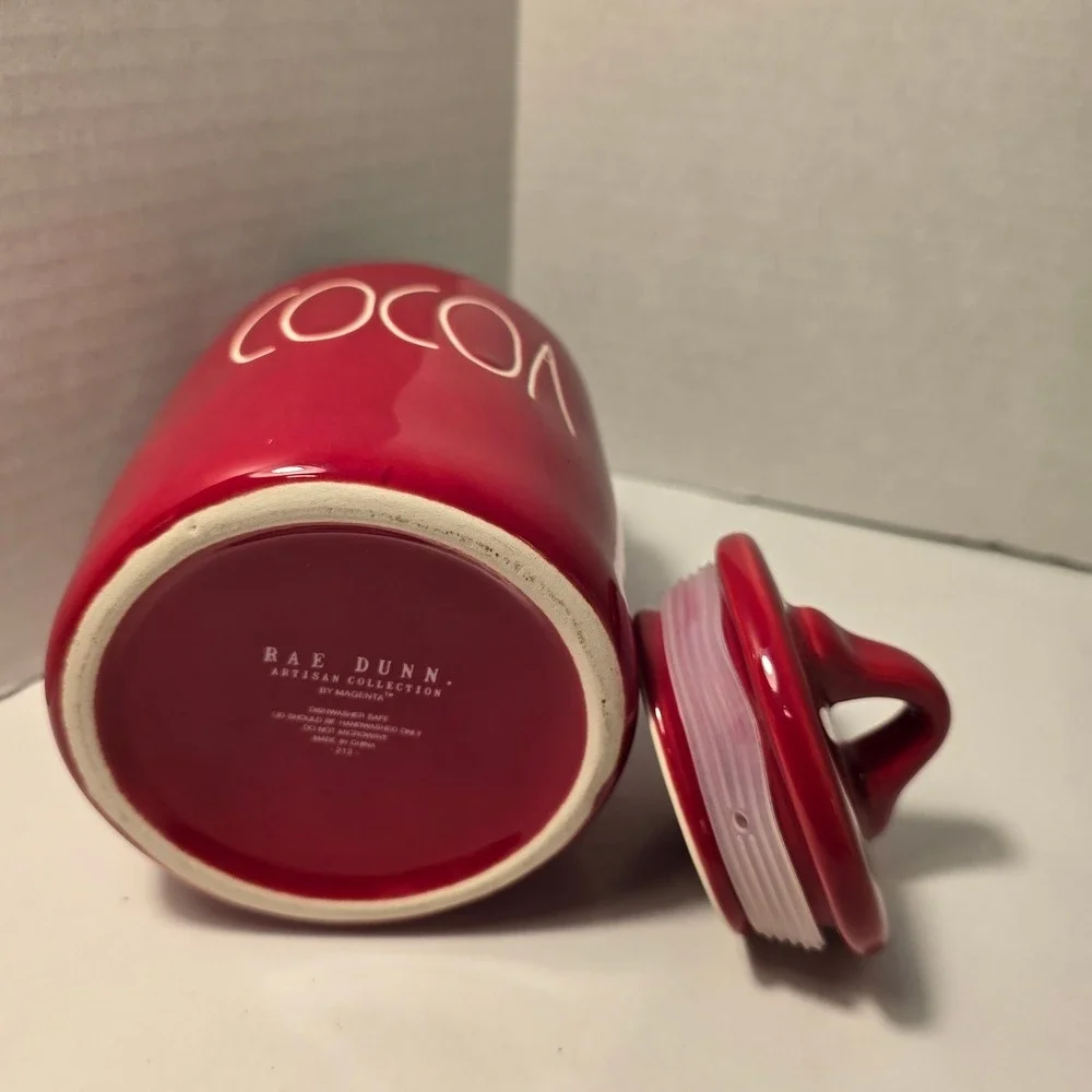 Rae Dunn Red Ceramic Cocoa‎ Jar